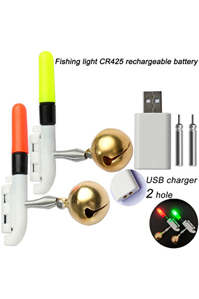 Choice أخضر أحمر شحنة 2 عصا صيد إلكترونية مضيئة جرس عوامة LED CR425 3.6 فولت ...