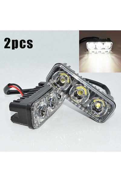 Choice قطعتان من مصابيح العمل عالية الطاقة 3LED فائقة الأبيض للسيارة 6000K ~ 7000K مصابيح تشغيل نهارية DRL عالمية...