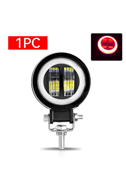 Choice3 1 × شريط إضاءة LED دائري أبيض أحمر 3 بوصة 20 وات للدراجات النارية على...