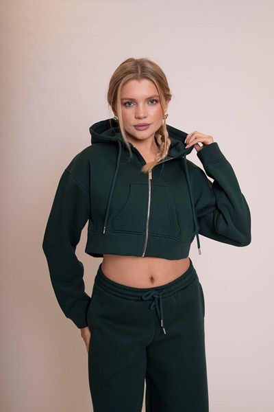AFLOOW Muse Women's Oversize Zippered Hooded Crop Sweatshirt - Self Love Club Printed, Relaxed Fit