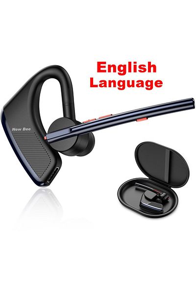 Choice M50-en-blue New Bee M50 Bluetooth Headset Earphones 24 Hrs Talk Time 5.2 Wireless Headphones With Du