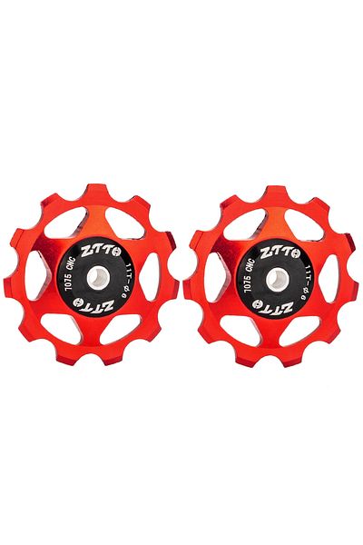 ZTTO 11T Red 2pcs ZTTO MTB Bicycle Rear Derailleur Jockey Wheel 11T 13T Steel Bearing Pulley AL7075 CNC R