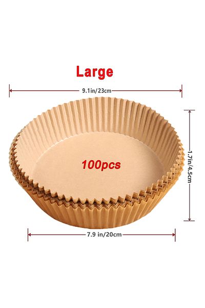 Choice Brown 100Pcs-20cm 50/100Pcs Air Fryer Disposable Paper Non-Stick Airfryer Baking Papers Round Air-Fr