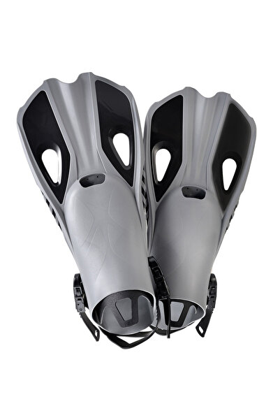 Choice زعانف غطس رمادية مقاس L/XL وزعانف سباحة غوص قصيرة أحذية ضفدع شبكات بط قابلة للتعديل من السيليكون للسفر