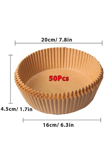 Choice Brown 50Pcs-16cm 50/100Pcs Air Fryer Disposable Paper Non-Stick Airfryer Baking Papers Round Air-Fry