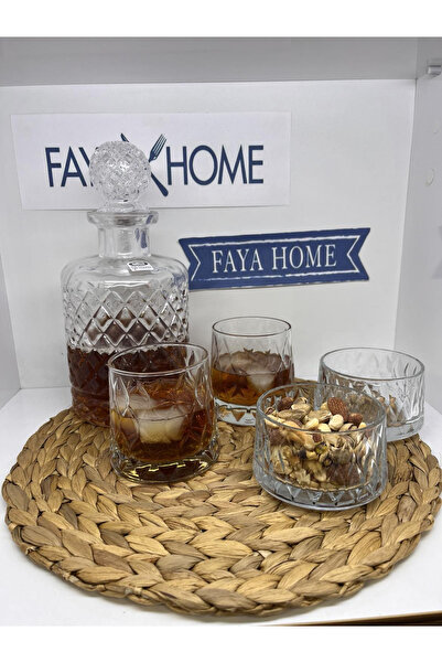 FAYA HOME Paşabahçe Leafy 5 Parça Viski Sürahi Karaf Seti