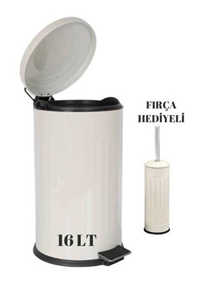 Tinsmith Living Vintage Çöp Kovası - 16 lt FIRÇA HEDİYELİ -BEYAZ