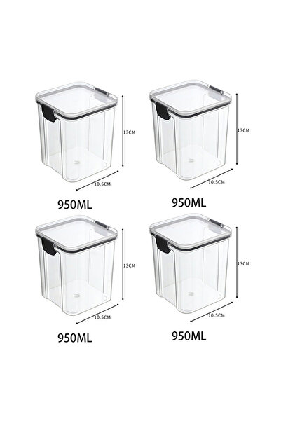 Choice 4 قطع 950 مللي مجموعات 5 قطع برطمان محكم الغلق صندوق تخزين الطعام البل...