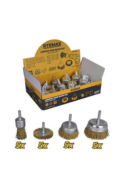 Rtrmax RH24112 Pimli Fırça Seti 20 Parça (Çanak Fırça: 50mm ve 75mm/Daire Fırça: 50mm/Kalem Fırça: 25mm)