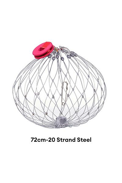 Choice 72cm 20 1PCS Fishing Net Cage Automatic Open Closing Fishing Crab Trap Net Steel Wire for Saltwater