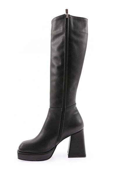 DGN Černé dámské kozačky na podpatku na platformě - Custava 210123242