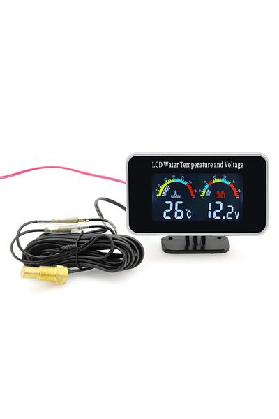RYSJM BG0032 AD Waterproof LCD Digital Car Truck Voltmeter Water Temp Gauge Temperature Sensor 10mm Temper