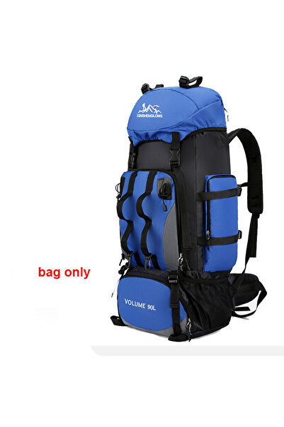 Choice1 حقيبة ظهر زرقاء مقاومة للماء بسعة 90 لترًا للمشي لمسافات طويلة والتخي...