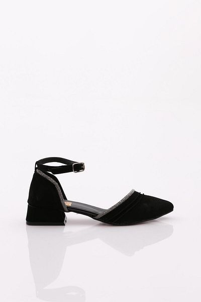 DGN 591 Women's Velvet Ballerinas - Ankle Tie, Side Open Design