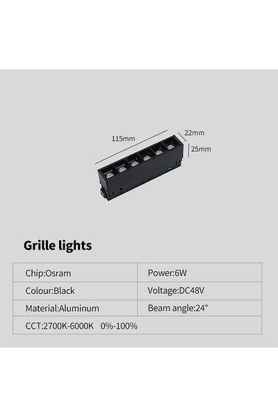Choice Warm white 3000K grille light 6w New Magnetic Track Light Dimmable Remote Control 48VLed Ceiling Lam