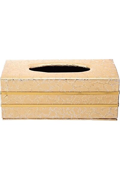 AKDC علبة مناديل ذهبية 12سم × 23سم × 9سم لون ذهبي