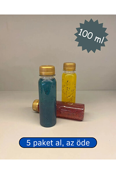 Erbaşlar 16 Adet 100 Ml- Boş Pet Şişe Detox,meyve Suyu,spor,shot,milkshake,zemzem,smoothie(GOLD K. KAPAK)