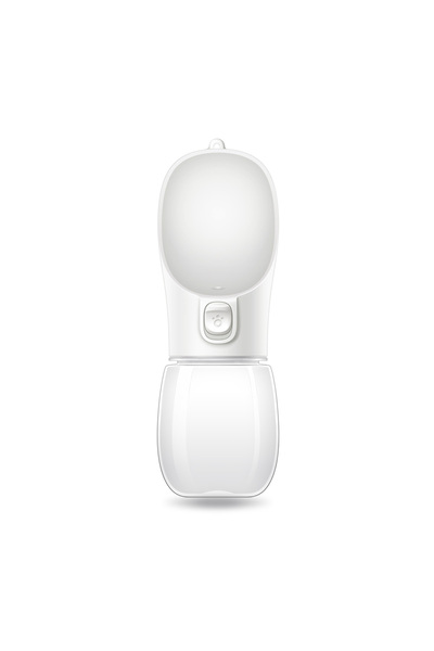 Choice3 زجاجة مياه محمولة للكلاب الصغيرة والكبيرة باللون الأبيض 550 مل، مضادة للتسرب للاستخدام في الهواء الطلق والمشي والشرب