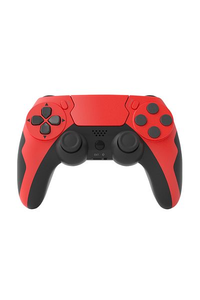 Choice وحدة تحكم لاسلكية من Gaminja باللونين الأحمر والأسود مزودة بلوحة ألعاب بلوتوث واهتزاز مزدوج ولوحة تحكم سداسية المحاور ولوحة لمس صغيرة