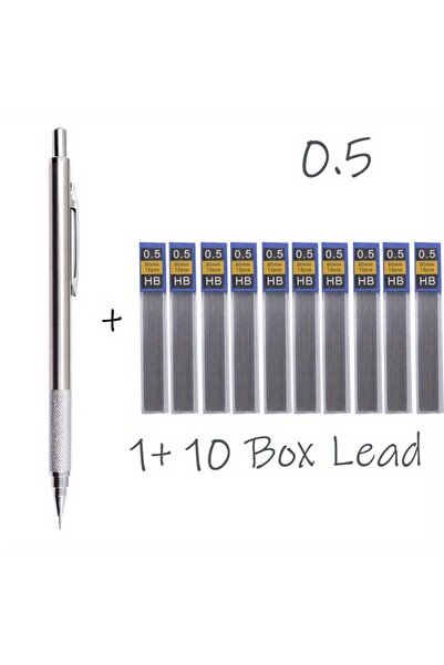 Choice مجموعة أقلام رصاص ميكانيكية معدنية بالكامل مقاس 0.5، 0.3، 0.5، 0.7، 0....