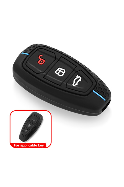 Choice1 غطاء مفتاح سيارة من السيليكون الأزرق لسيارات فورد كوجا، فورد 3، فورد ...