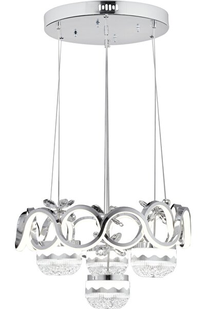 Begüsa Harlem 3 Renk Ledli Kumandalı Dimmerli Avize Krom Kaplama No:11