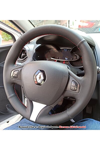 STİLİX GARAGE Clio 4 FAZ 1 2014-17 Araca Özel Dikmeli Direksiyon Kılıfı AÇIKL...