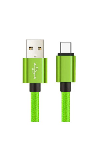 Choice كابل USB A إلى Type C بطول 1 متر باللون الأخضر لمزامنة التاريخ 3 أمبير للشحن السريع وكابل شاحن مضفر من النايلون لهاتف Samsung