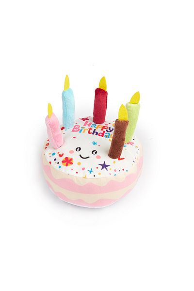 Choice Pink Birthday Cake Pet Dog Soundmaking Interest Toys Bite Resistant Molar To Pass The Time Plush Gna