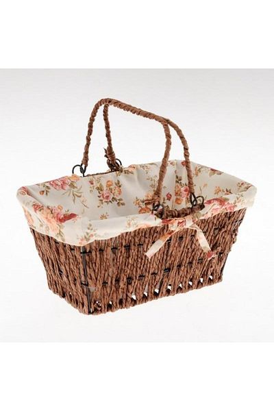 Ün-Ev Un Ev 7038 Woven Brown Flowery Bread Basket