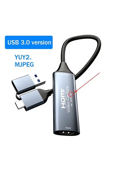 lieve USB 3.0 version 4K USB C Video Capture Card 2 in 1 Type C USB 3.0/2.0 Grabber Record Adapter 1080P 6