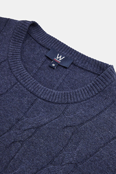 W Collection Indigo Crewneck Long Sleeve Sweater