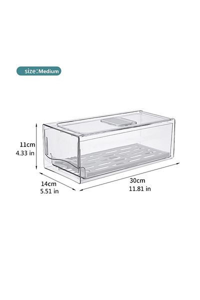 Choice Medium Fridge Organizer, Stackable Refrigerator Organizer Bins Reusable Food Storage Containers Frid