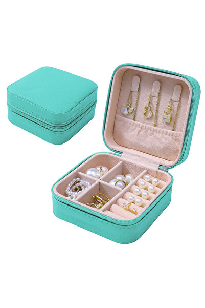Choice صندوق مجوهرات أخضر بسيط للبيع بالجملة محمول للسفر خاتم قلادة أقراط أقر...