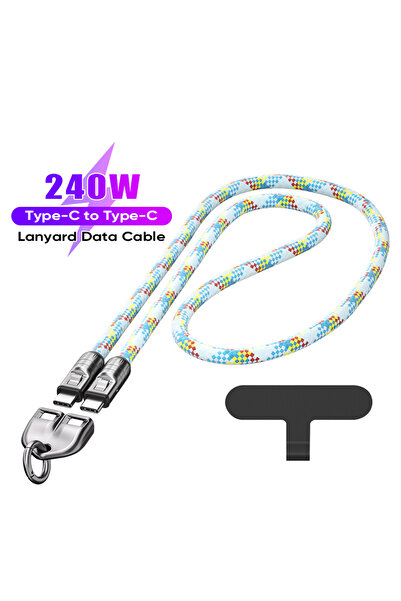 Choice كابل شحن سريع للغاية PD240W 2 في 1 من USB-C إلى USB-C بطول 1.2 متر، كا...