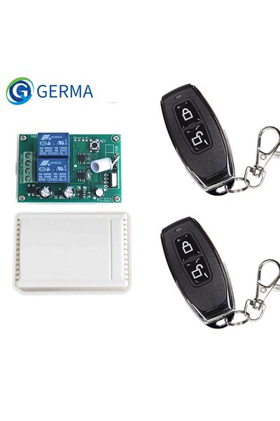 GERMA 2 RC and 1 Receiver GERMA 433Mhz Universal Wireless Remote Control Switch DC 12V 2CH RF Relay Receiv