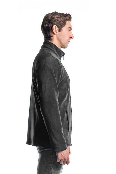 Şensel Ανδρικό παλτό Fleece, Σκούρο Γκρι -99e432- Με φερμουάρ, Τσέπη
