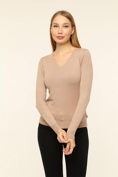 HomeStore ElbiseBasic T-Shirt-Kleid mit V-Ausschnitt