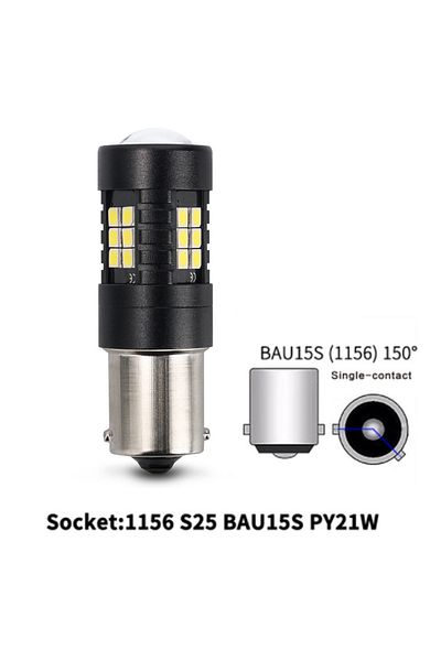 KALADA لمبات إضاءة LED للسيارة 1156 BAU15S PY21W بيضاء اللون 2 قطعة 1156 BA15S 1157 P21/ 5 وات BAY15D T20 7443 W21/ 5 وات T25