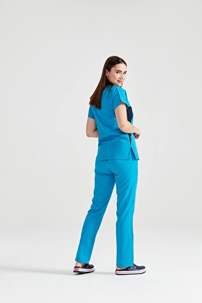 DRMOON Luxury Lycra Greys Bottom Top Suit Doctor Nurse Uniform