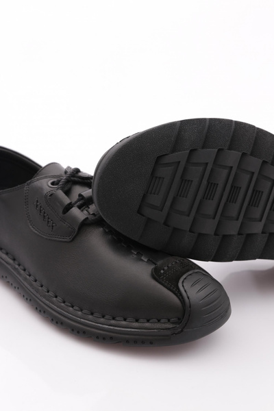DGN Erkek Dikiş Detaylı Sneaker Ayakkabı Hakiki Deri Siyah Siyah Nubuk 109713616
