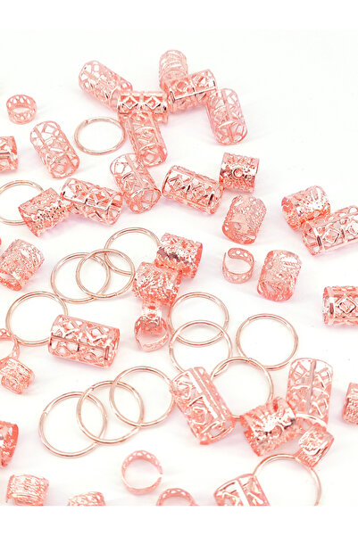 Choice 80 قطعة من خرز الشعر دريدلك باللون الذهبي الوردي - إكسسوارات شعر أنيقة...