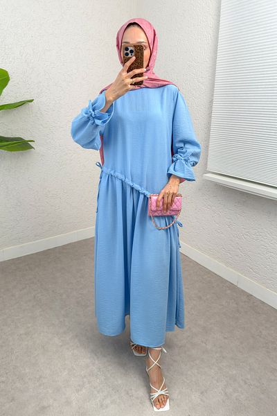 Salih Çelebi Φόρεμα Hijab Cross Gathered 2222 - ΒΕΒΕ ΜΠΛΕ