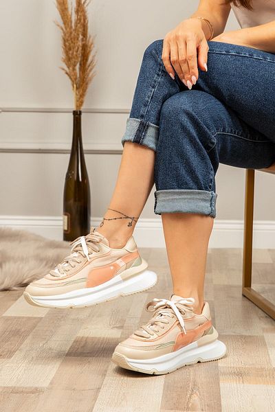 Deery Μπεζ Sneaker Γυναικεία Παπούτσια