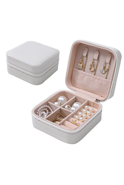 Choice صندوق مجوهرات بسيط أبيض للبيع بالجملة محمول للسفر خاتم قلادة أقراط أقر...