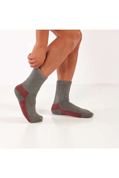 Go With Alpaka Yünlü Tam Havlulu Kalın Yıkamalı Kışlık Kadın Erkek Termal Çorap 6005-6006