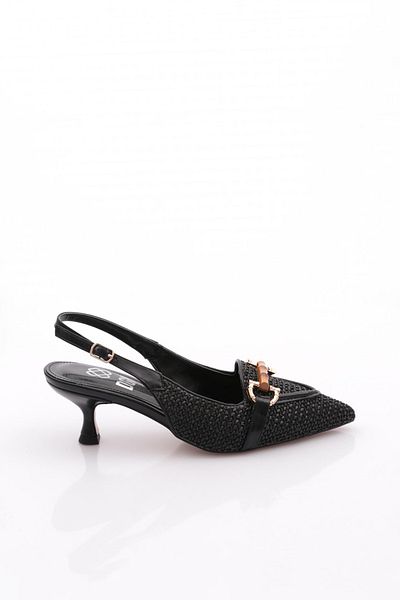 DGN Accesoriu pentru damă Pantofi cu toc cu vârf ascuțit Paie neagră 6961535