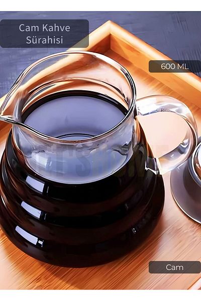 Jet's Home 600 ml Glass Coffee Jug - Heat Resistant Borasilicate