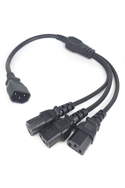 Choice 0.6M High Quality IEC 320 C14 Male Plug to 3XC13 Female Y Type Splitter Power Cord , C14 to 3 x C13,