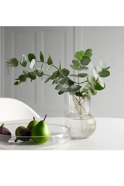 IKEA Premium Προϊόν Μικρό Μέγεθος 17 εκ. Στρογγυλό Μοντέρνο Γυάλινο Βάζο με μοτίβο